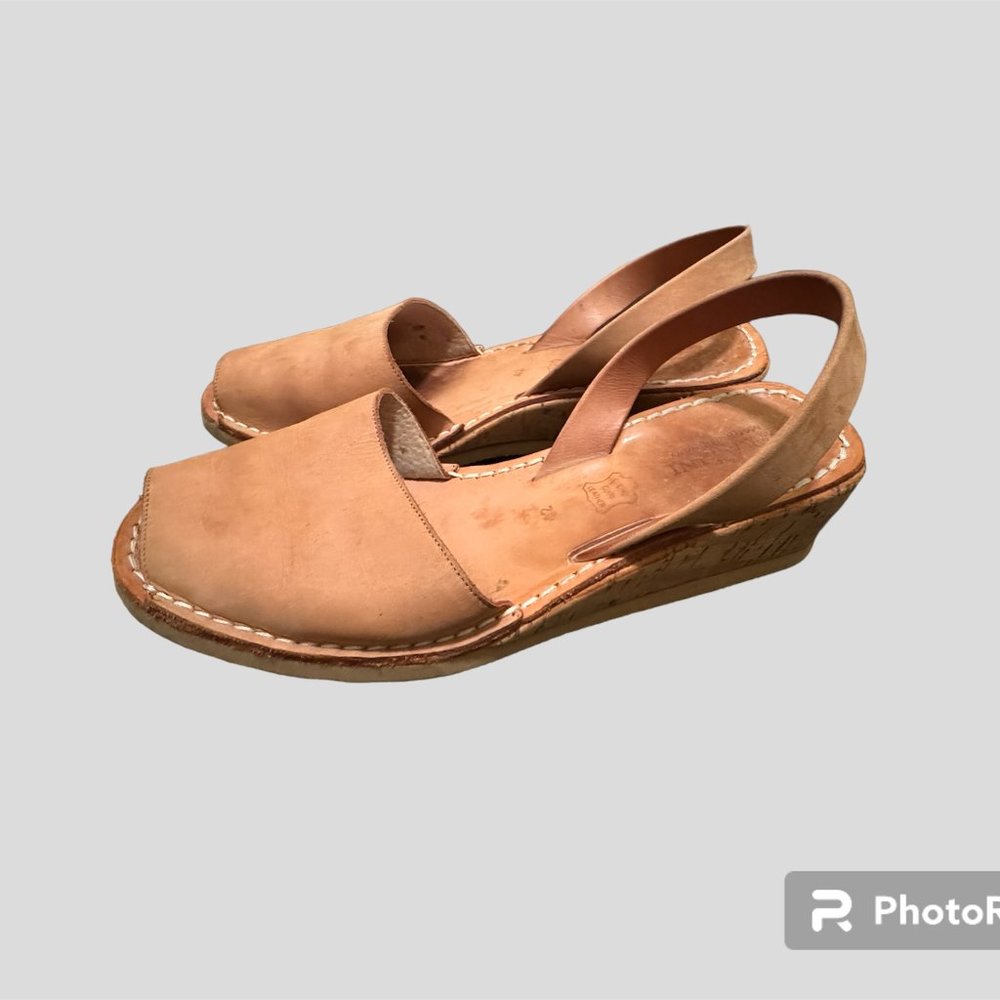 Calaxini nubuck wedge tan sandal EUR 42